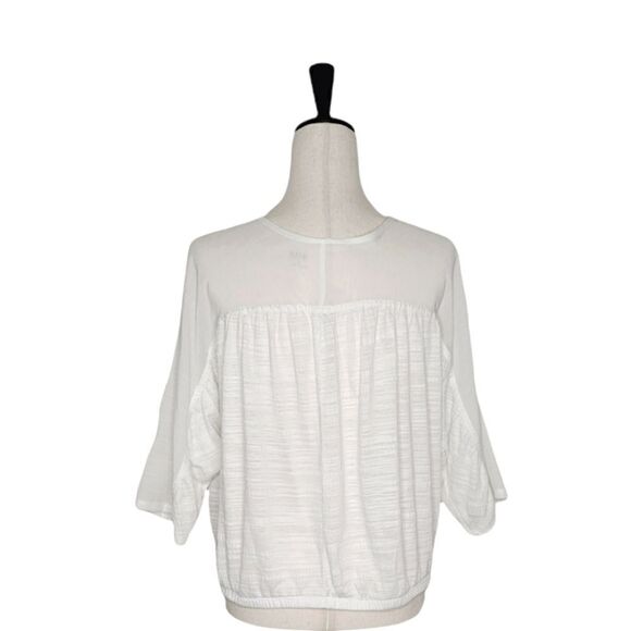 a.n.a. White Surplice 3/4 Sleeve Blouse - Picture 3 of 6